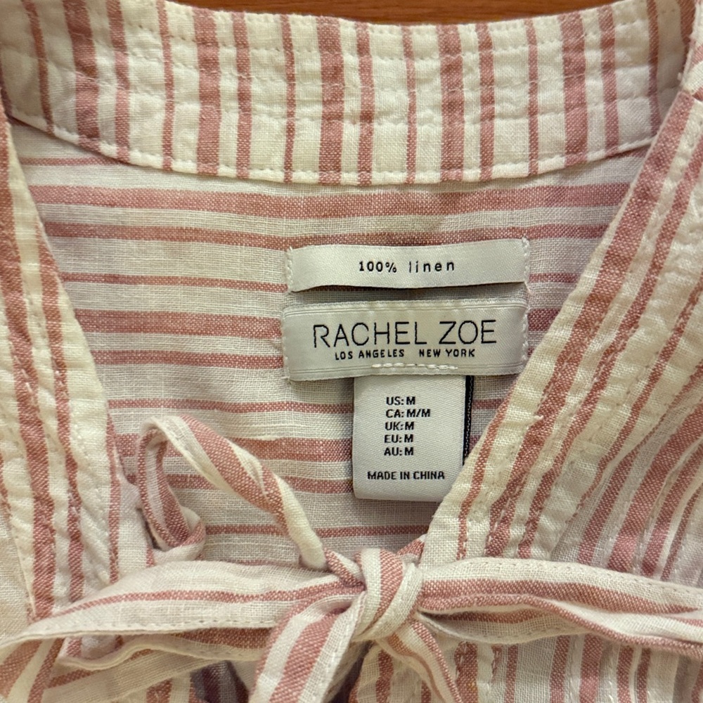 100% linen sleeveless stripe blouse - Picture 3 of 6